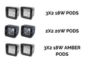 Toyota Truck Bed Rail LED Pod Brackets/Combo - Cali Raised LED