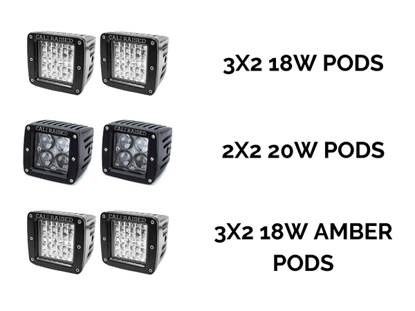 2014-2020 Toyota 4Runner LED Fog Light Pod Replacements Brackets/Combo - Cali Raised LED