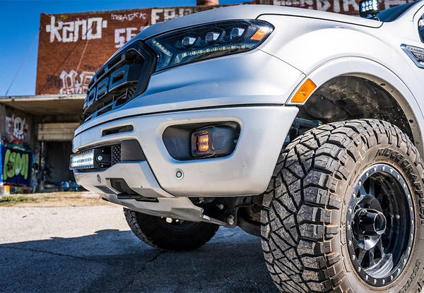 LED Fog Light Pod Replacements Brackets Kit For 2019-2024 Ford Ranger