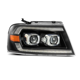 04-08 Ford F150 / 06-08 Lincoln Mark LT LUXX-Series LED Projector Headlights Black | AlphaRex