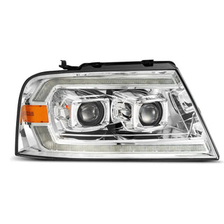 04-08 Ford F150 / 06-08 Lincoln Mark LT LUXX-Series LED Projector Headlights Chrome | AlphaRex