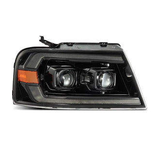 04-08 Ford F150 / 06-08 Lincoln Mark LT PRO-Series Halogen Projector Headlights Alpha-Black | AlphaRex