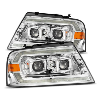 04-08 Ford F150 / 06-08 Lincoln Mark LT PRO-Series Halogen Projector Headlights Chrome | AlphaRex