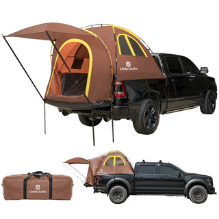 Buy brown Umbrauto Truck Bed Tent with Awning,Fits 6.4-6.7 ft Truck Beds | PU3000mm Waterproof Pickup Tent