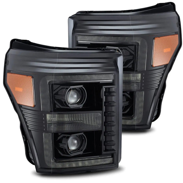 11-16 Ford Super Duty LUXX-Series LED Projector Headlights Alpha-Black | AlphaRex
