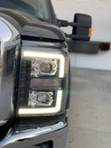11-16 Ford Super Duty LUXX-Series LED Projector Headlights Alpha-Black | AlphaRex