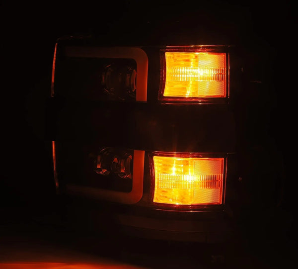 15-19 Chevrolet Silverado 2500HD/3500HD MKII NOVA-Series LED Projector Headlights Jet Black | AlphaRex