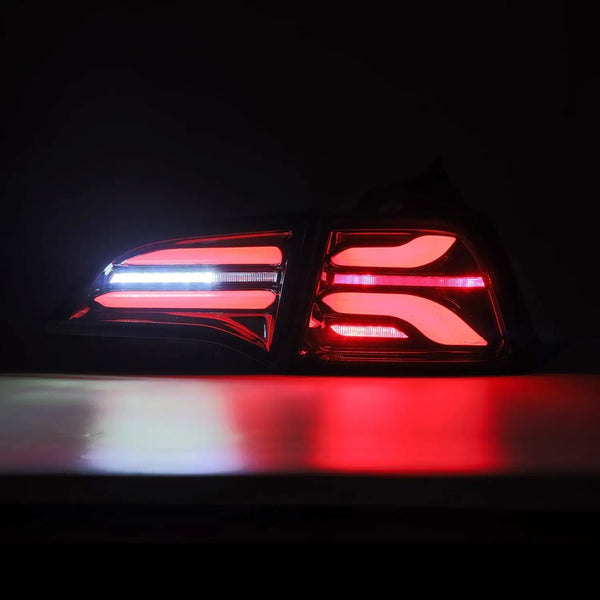 17-23 Tesla Model 3 / 20-24 Model Y (Without Stock Amber Turn Signal) PRO-Series LED Tail Lights Jet Black | AlphaRex