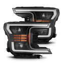 18-20 Ford F150 LUXX-Series LED Projector Headlights Jet Black | AlphaRex