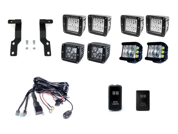 2005-2015 Toyota Tacoma Low Profile LED Ditch Light Brackets/Combo - Cali Raised LED