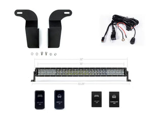 2005-2015 Toyota Tacoma 32" Lower Bumper Hidden LED Light Bar Brackets/Combo - Cali Raised LED