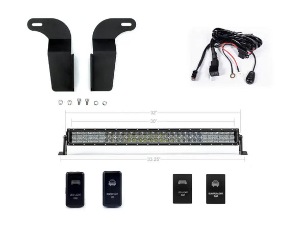 2005-2015 Toyota Tacoma 32" Lower Bumper Hidden LED Light Bar Brackets/Combo - Cali Raised LED