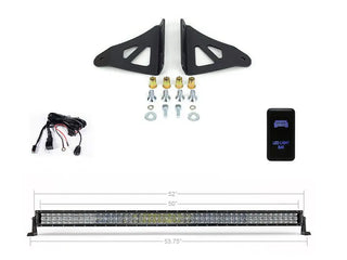 52" Curved LED Light Bar Roof Brackets Kit For 2005-2023 Toyota Tacoma