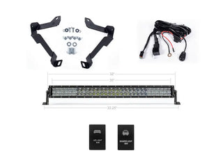 2014-2020 Toyota Tundra 32" Lower Bumper Hidden LED Light Bar Brackets/Combo - Cali Raised LED