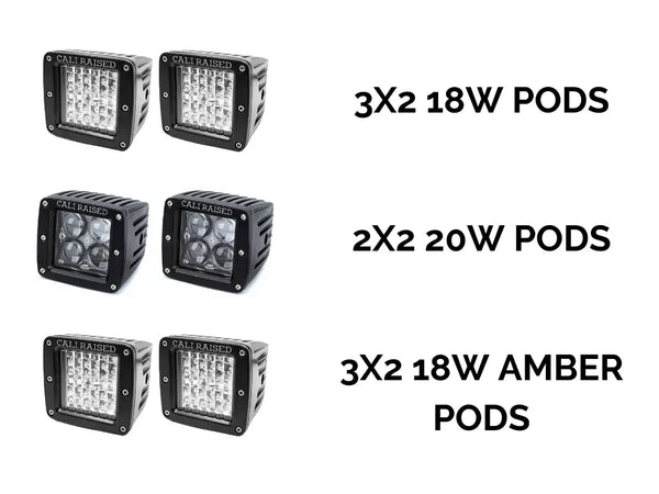 2014-2020 Toyota 4Runner LED Fog Light Pod Replacements Brackets/Combo - Cali Raised LED