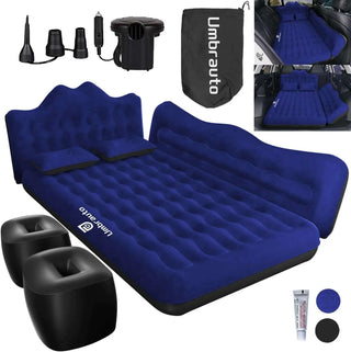 Buy navy Car Back Seat Air Mattress Inflatable Vehicle Air Mattress