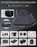 Umbrauto 29.53in/75cm Wide Car Air Mattress Inflatable SUV, Truck & Van Back Seat Camping Bed with Pump & Pillows,Black