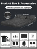 Umbrauto 63in Extended SUV Mattress Quick Inflate, Includes Pump & 2 Pillows,Grey