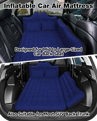 Umbrauto 29.53in/75cm Wide Car Air Mattress Inflatable SUV, Truck & Van Back Seat Camping Bed with Pump & Pillows, Navy
