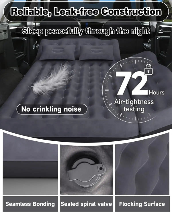 Umbrauto 29.53in/75cm Wide Car Air Mattress Inflatable SUV, Truck & Van Back Seat Camping Bed with Pump & Pillows,Black
