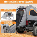 Umbrauto 6.4-6.7FT Truck Bed Tent for 2 Person | 10-Min Quick Setup Waterproof PU3000 Camping Tent for Pickup Trucks