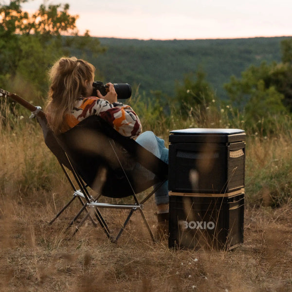 BOXIO CHAIR Set of 4 I set of camping chairs with box