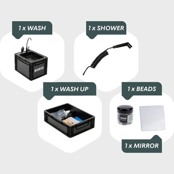BOXIO WASH MAX + I Camping sink with water filter system