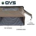 HD Bushveld 4 Person Cantilever Hard Shell Roof Top Tent Grey Body & Tan Rainfly