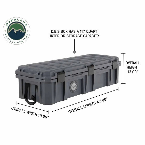 Dark Grey 117 QT Dry Box with Drain and Bottle Opener