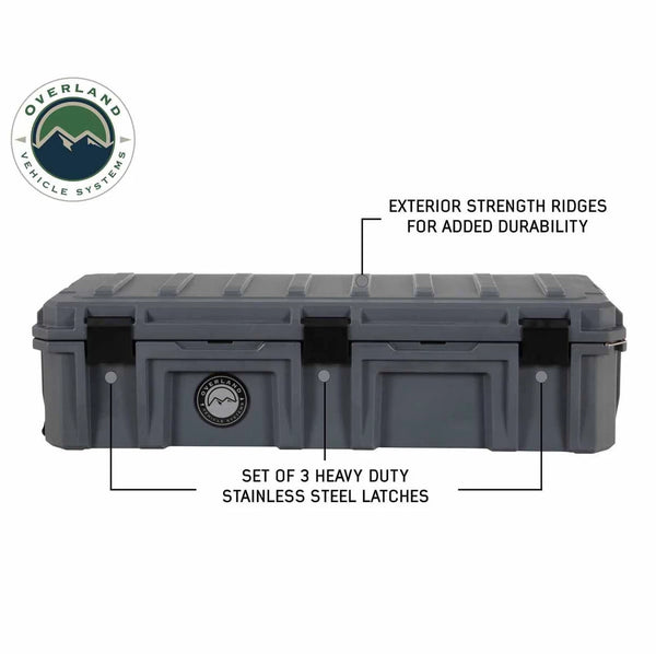 Dark Grey 117 QT Dry Box with Drain and Bottle Opener