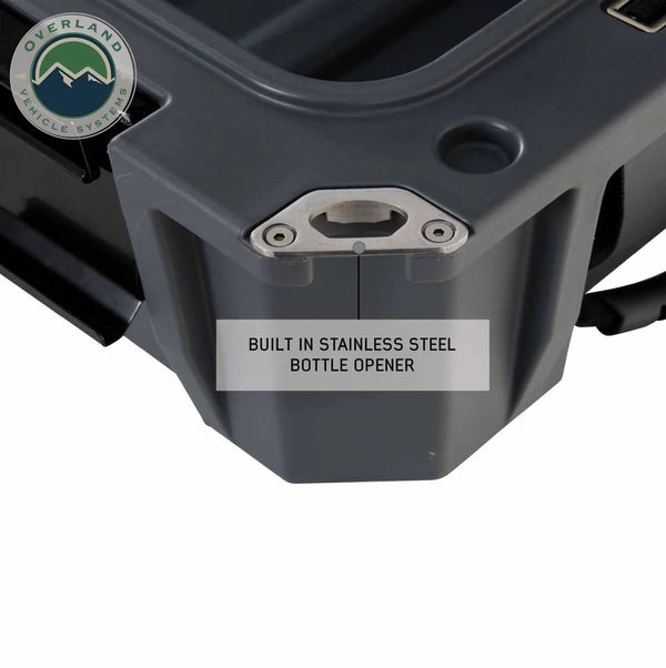 Dark Grey 117 QT Dry Box with Drain and Bottle Opener