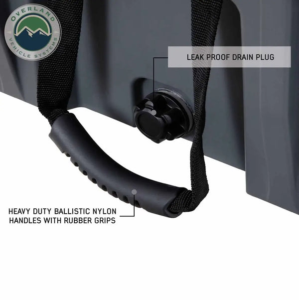 Dark Grey 117 QT Dry Box with Drain and Bottle Opener