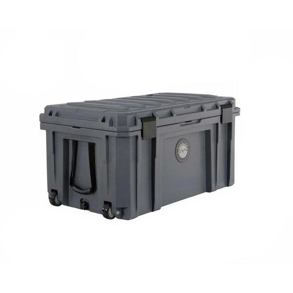 Dark Grey 169 QT Dry Box with Wheels, Drain, and Bottle Opener