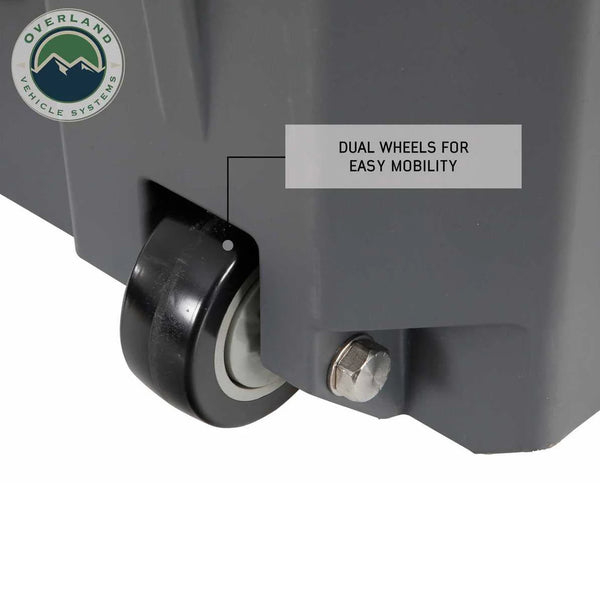 Dark Grey 169 QT Dry Box with Wheels, Drain, and Bottle Opener