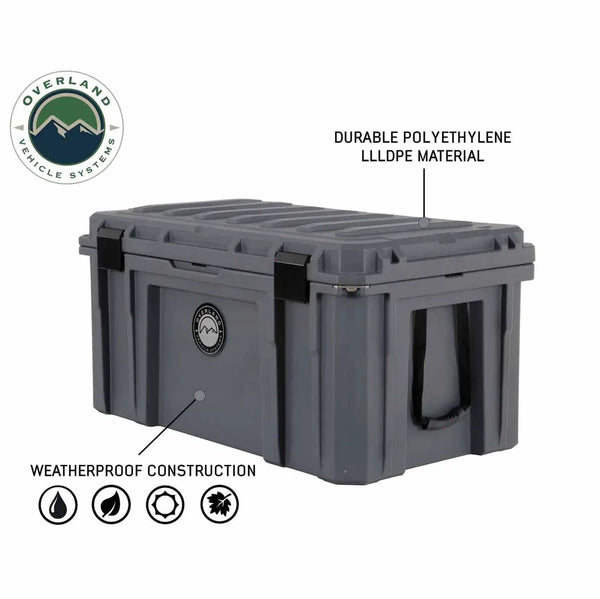 Dark Grey 169 QT Dry Box with Wheels, Drain, and Bottle Opener