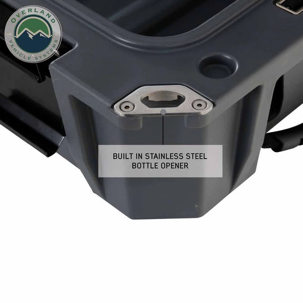 Dark Grey 169 QT Dry Box with Wheels, Drain, and Bottle Opener