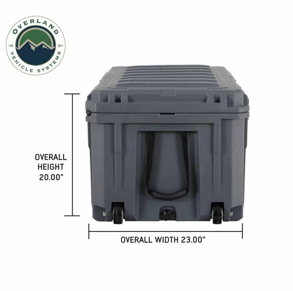 Dark Grey 169 QT Dry Box with Wheels, Drain, and Bottle Opener