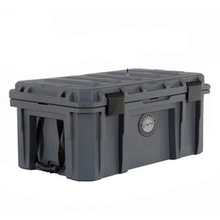 Dark Grey 95 QT Dry Box With Drain and Bottle Opener