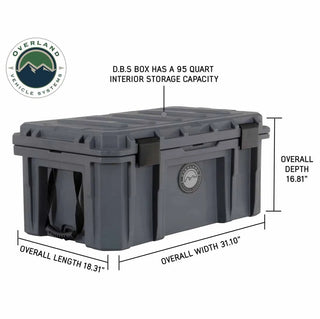 Dark Grey 95 QT Dry Box With Drain and Bottle Opener