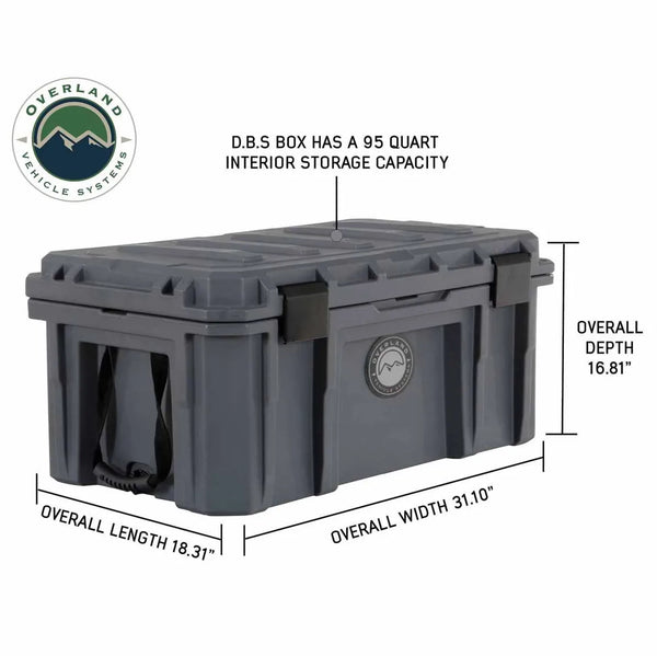 Dark Grey 95 QT Dry Box With Drain and Bottle Opener