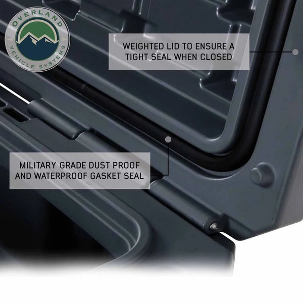 Dark Grey 95 QT Dry Box With Drain and Bottle Opener