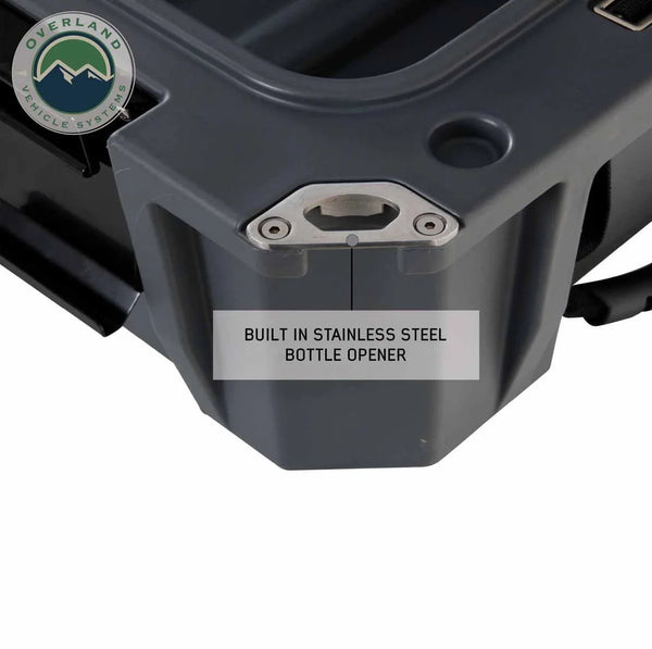 Dark Grey 95 QT Dry Box With Drain and Bottle Opener