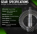 Dana 44 Rear Axle Jeep Wrangler JK 3.73-5.38 Ratio Ring and Pinion
