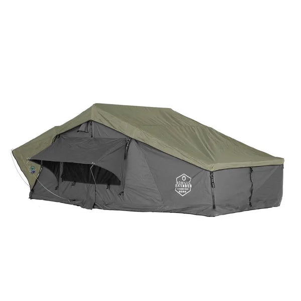 HD Nomadic 3 Person Extended Soft Shell Roof Top Tent, Grey Body & Green Rainfly