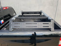 Close-up drivers side view of Overland bed rack - Cali Raised LED