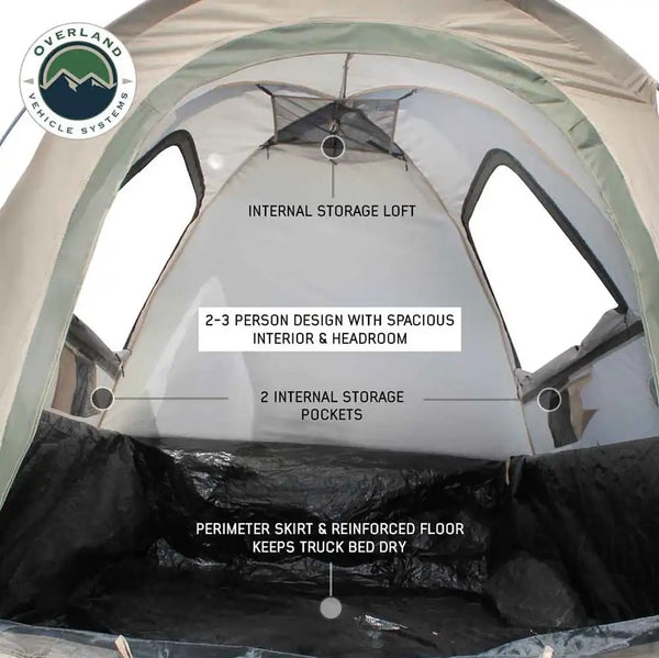 LD TACT Truck Bed Tent with PVC Floor, Storage Loft, and Adjustable Straps