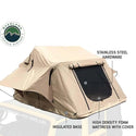 LD TMBK 3 Person Soft Shell Roof Top Tent, Tan Body & Green Rainfly