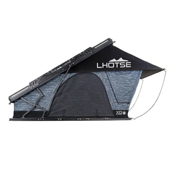 XD Lhotse 2 Person Clam Shell Aluminum Hard Shell Roof Top Tent, Blue Body & Black Rainfly
