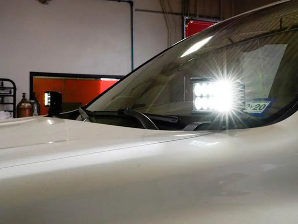 2010-2020 Lexus GX 460 Low Profile LED Side Projecting Ditch Light Mounted to White Vehicle - Cali Raised LED