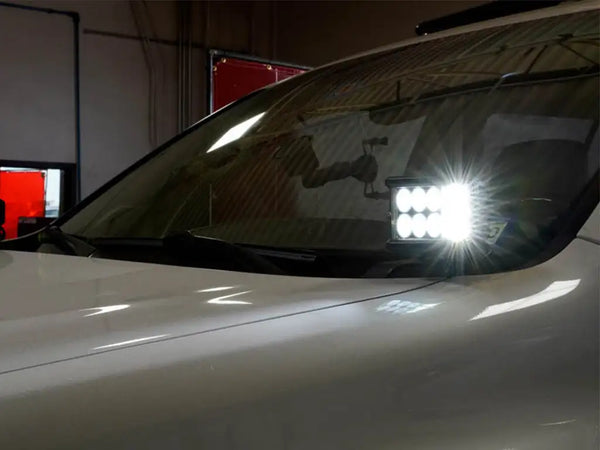 2010-2020 Lexus GX 460 Low Profile LED Side Projecting Ditch Light Mounted to White Vehicle - Cali Raised LED